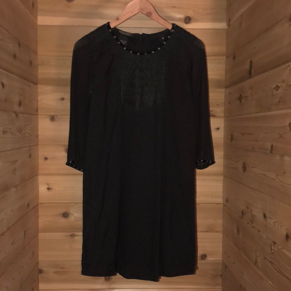 Black tunic with velvet and star detail